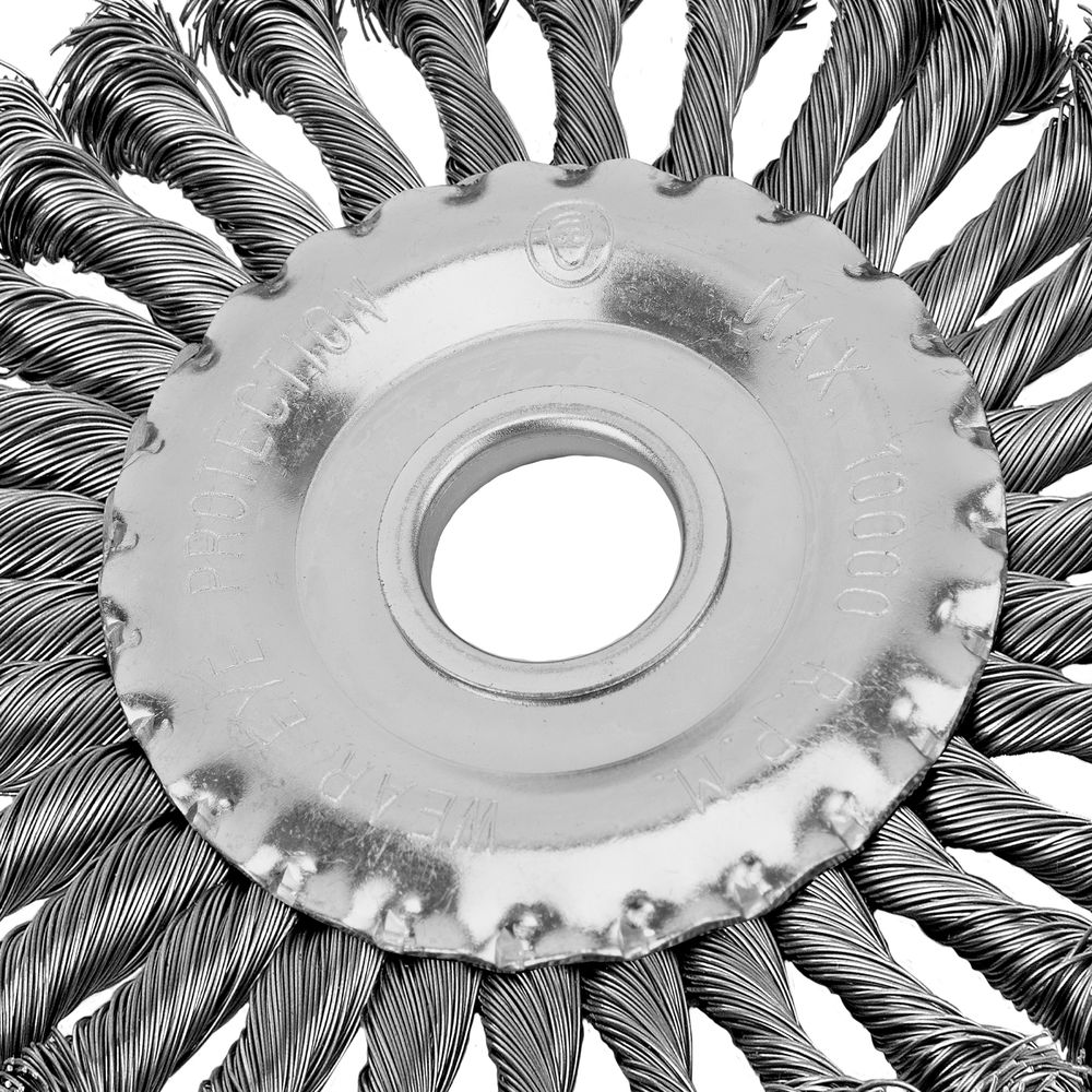 Щетка для УШМ 125 мм, посадка 22.2 мм, плоская, крученая металлическая проволока Сибртех (746327)