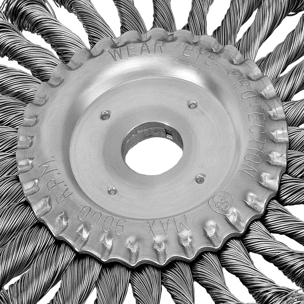 Щетка для УШМ 175 мм, посадка 22.2 мм, плоская, крученая металлическая проволока Сибртех (746367)