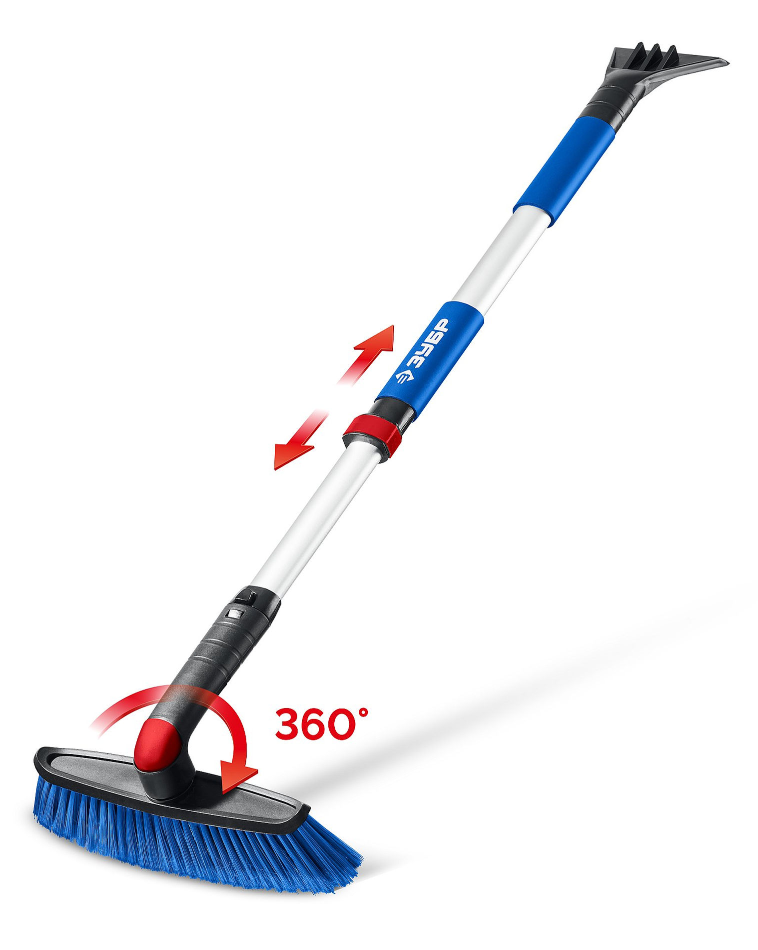 Щетка телескопическая с поворотной головой от снега автомобильная 860-1210 мм ЗУБР Профессионал 61062