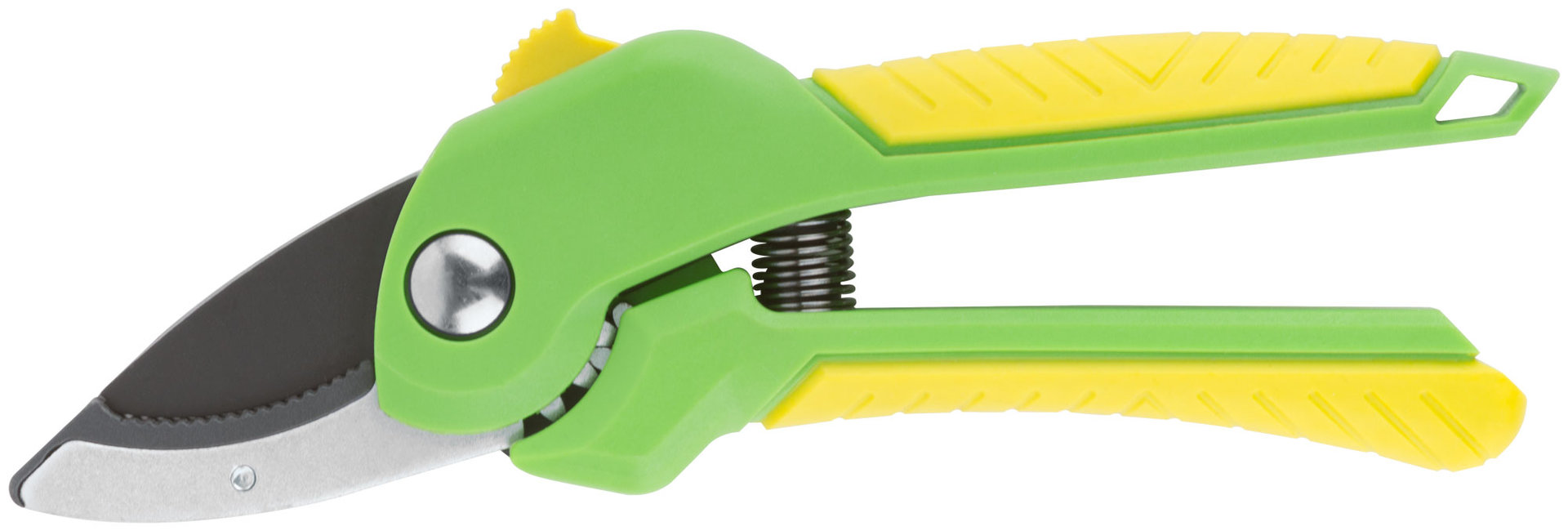 Секатор, режущие кромки встык с наковальней, тефлон, зубчатый привод, прорезин.ручки 210 мм (77095)