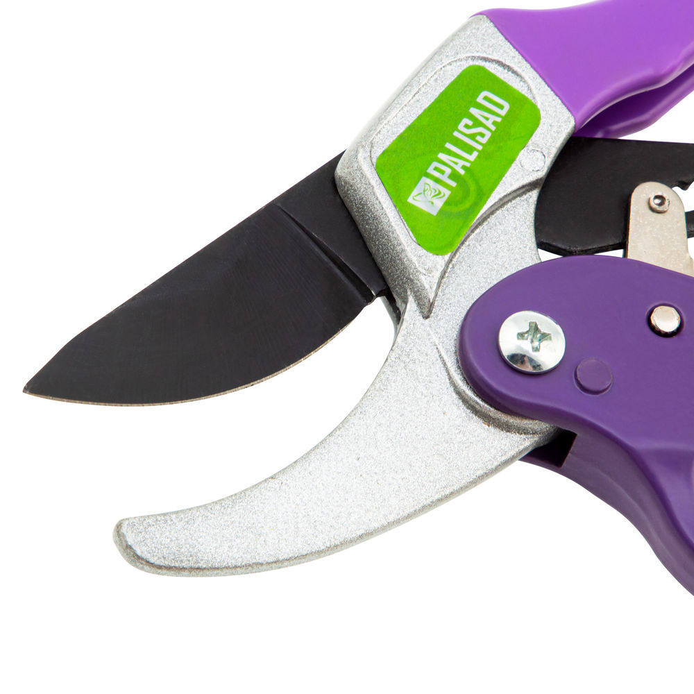 Секатор прямого реза, 200 мм, храповой механизм, металлические обрезиненные рукоятки, Palisad (60488)