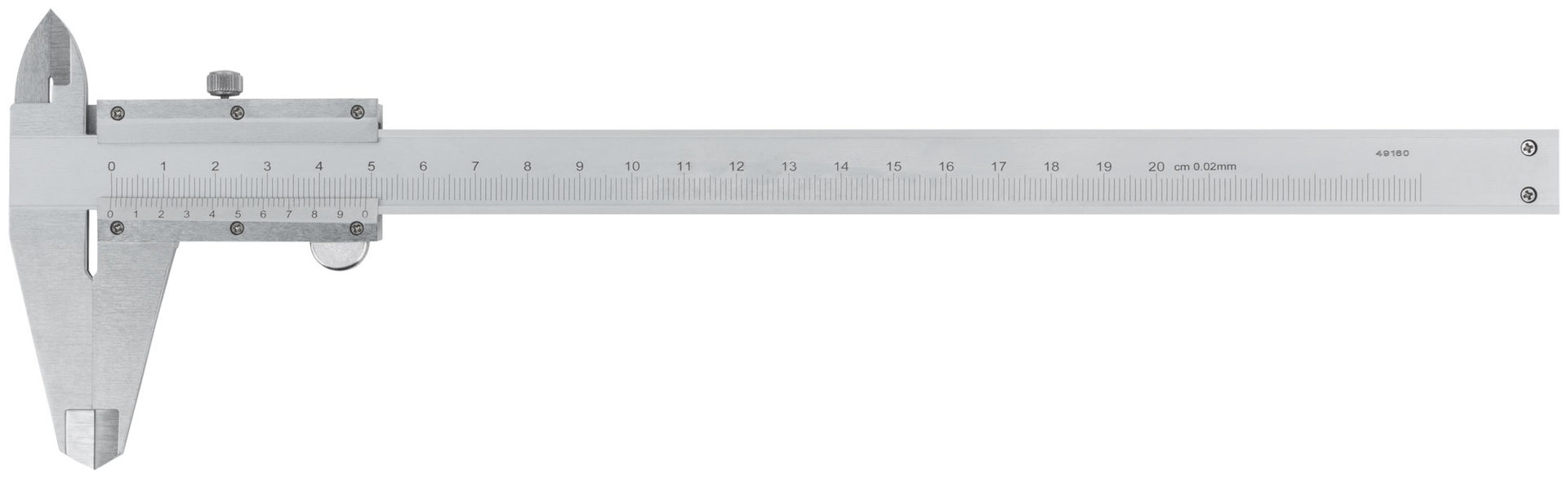 Штангенциркуль металлический нержавеющий 200 мм/ 0,02 мм ( пластиковый кейс ) (19845)