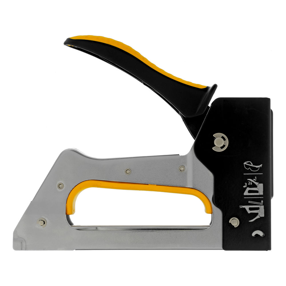 Степлер металлический, скобы в комплекте, 2К рукоятка, тип 53, 6-10 мм Denzel (40222)