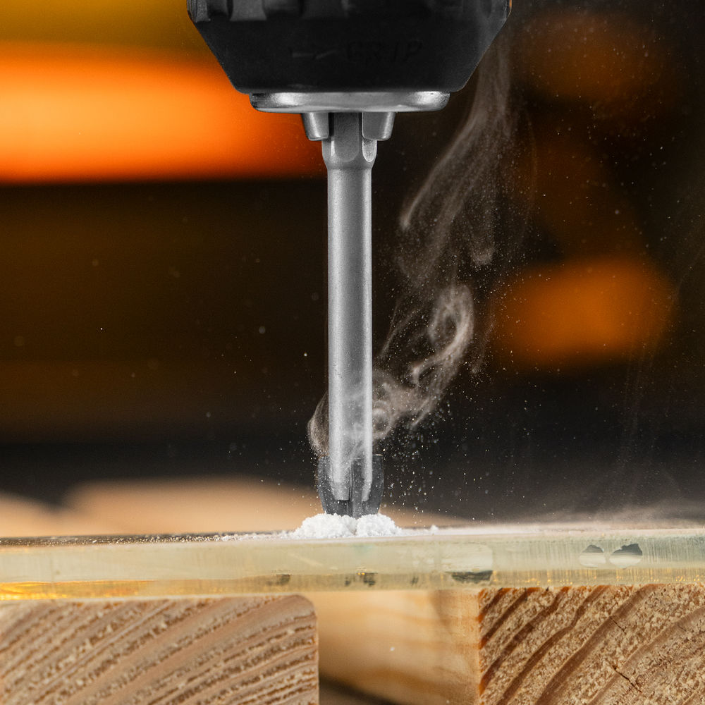 Сверло по керамической плитке 8 мм, крестовая пластина, шестигранный хвостовик// Denzel (728073)