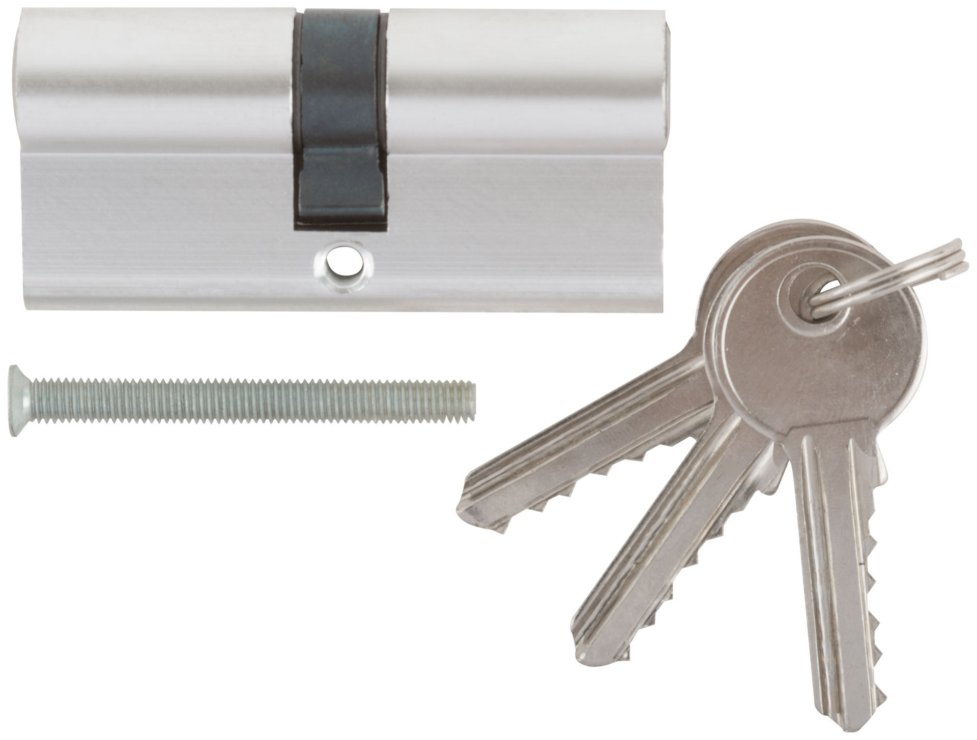 Цилиндровый механизм Фабрика замков 70 мм, ключ-ключ, хром (67205)