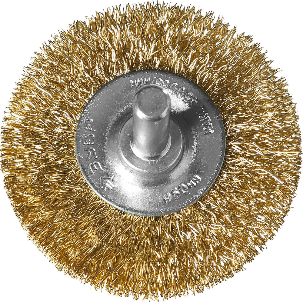 Щетка дисковая для дрели 50 мм, витая стальная латунированная проволока 0.3 мм ЗУБР Профессионал 3520-050_z02