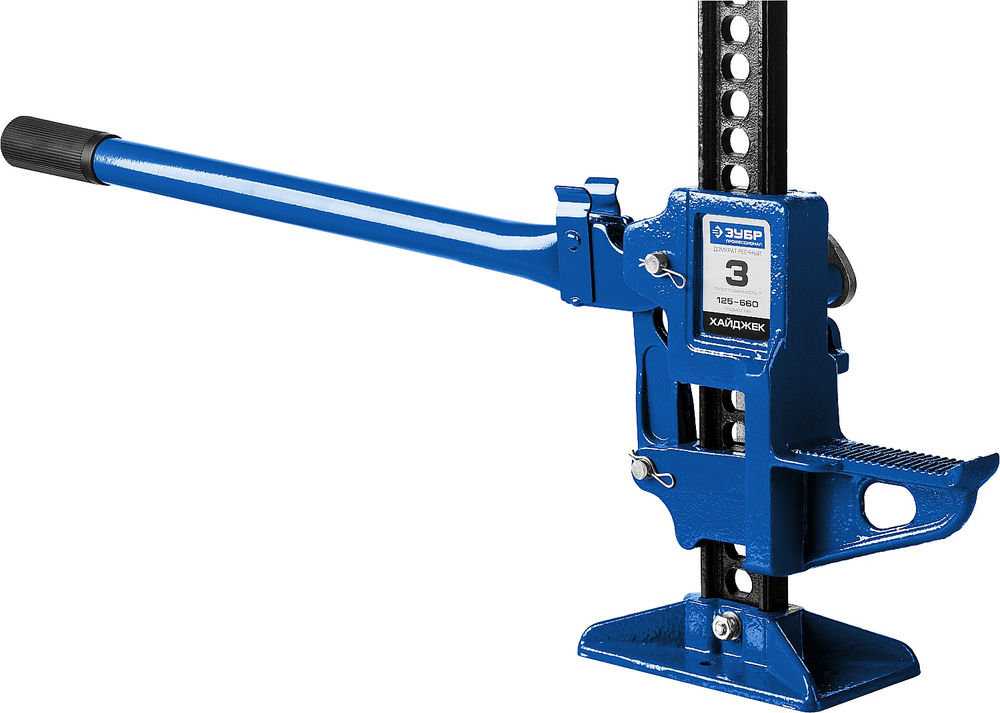 Реечный механический домкрат 3 т 125 - 660 мм Профессионал ЗУБР Хай-джек 43045-3-070