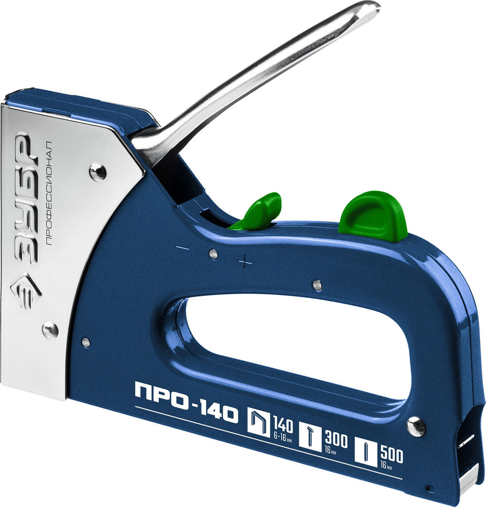 Степлер рессорный стальной Про-140 скобы тип 140 гвозди тип 300/500 ЗУБР 4-31573