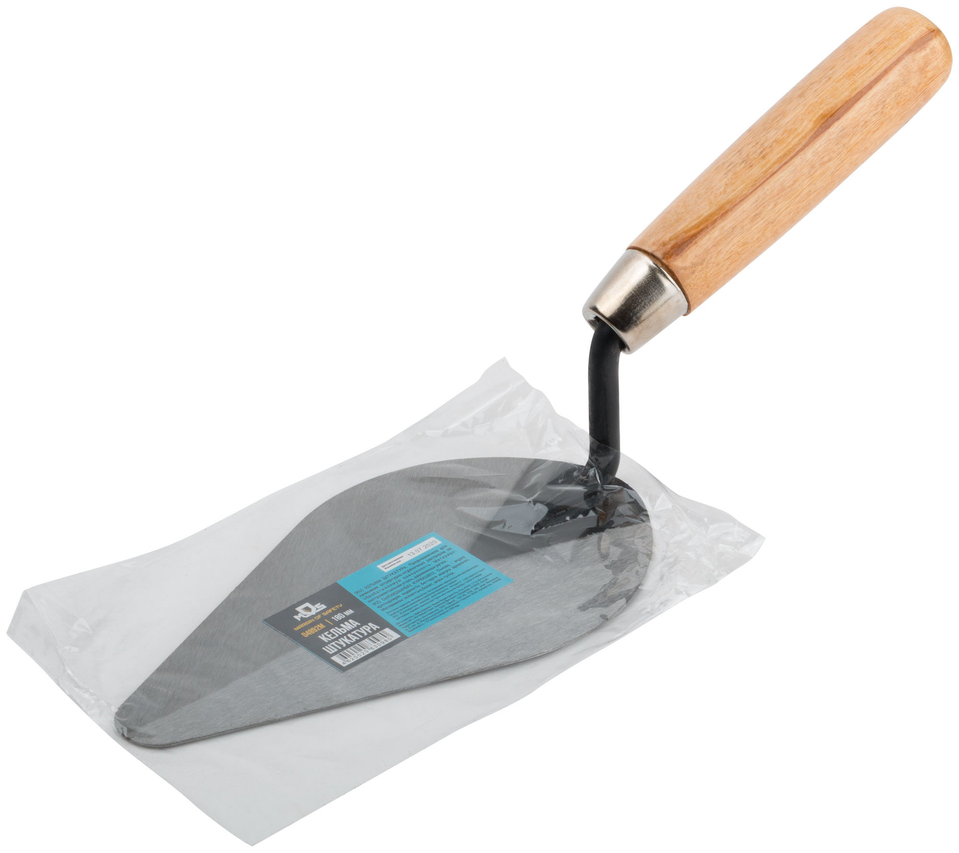Кельма штукатура, инструментальная сталь, деревянная ручка 180 мм (04892М)