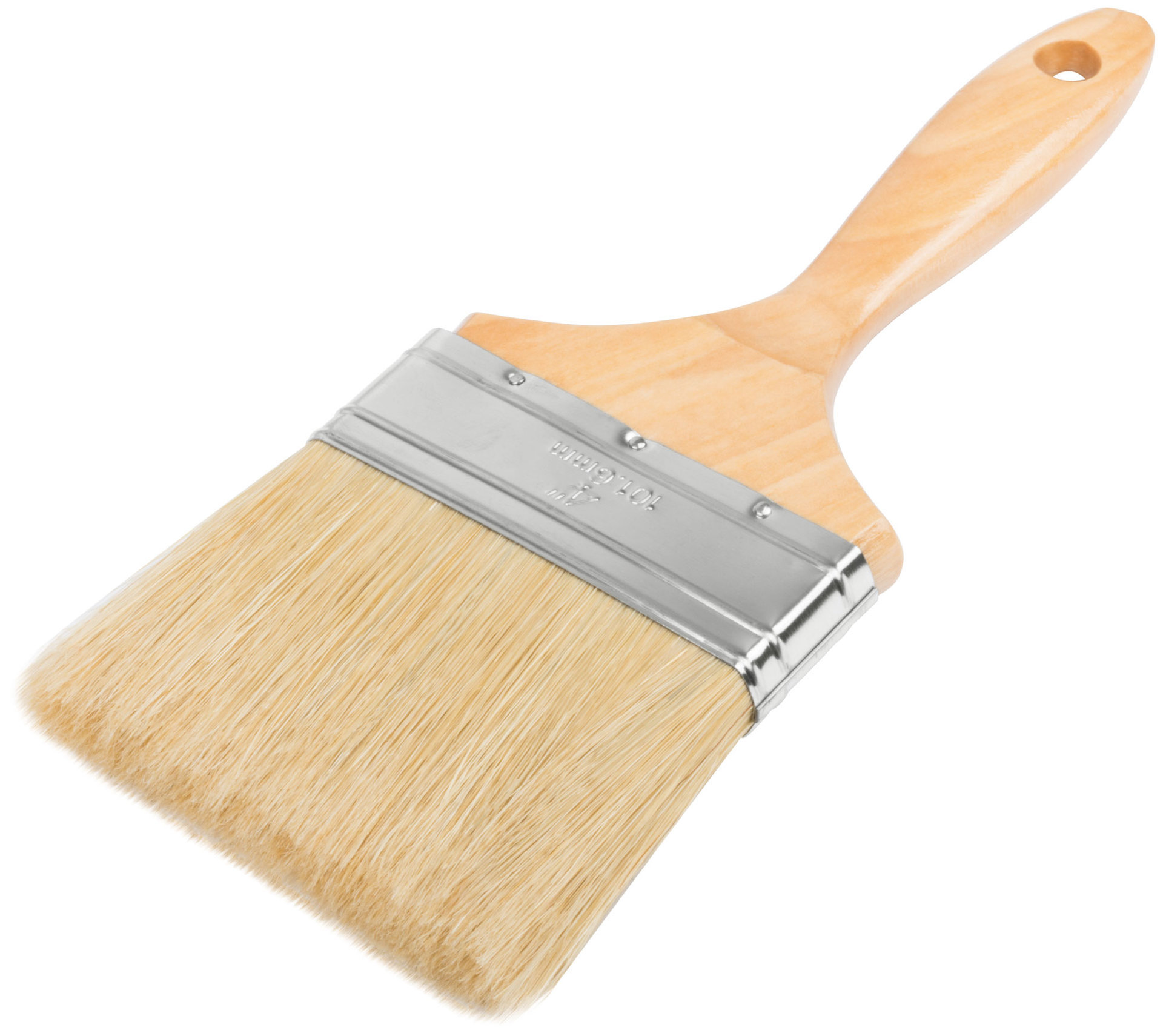 Кисть флейцевая Профи, натур.светлая щетина, деревянная ручка 4 (100 мм) (01118)