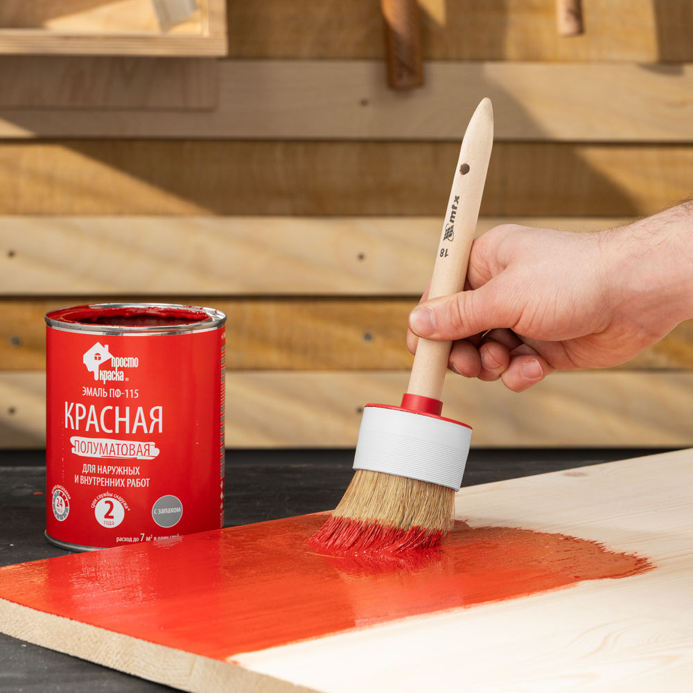 Кисть круглая №18 (60 мм) натуральная щетина, деревянная ручка MTX (82088)