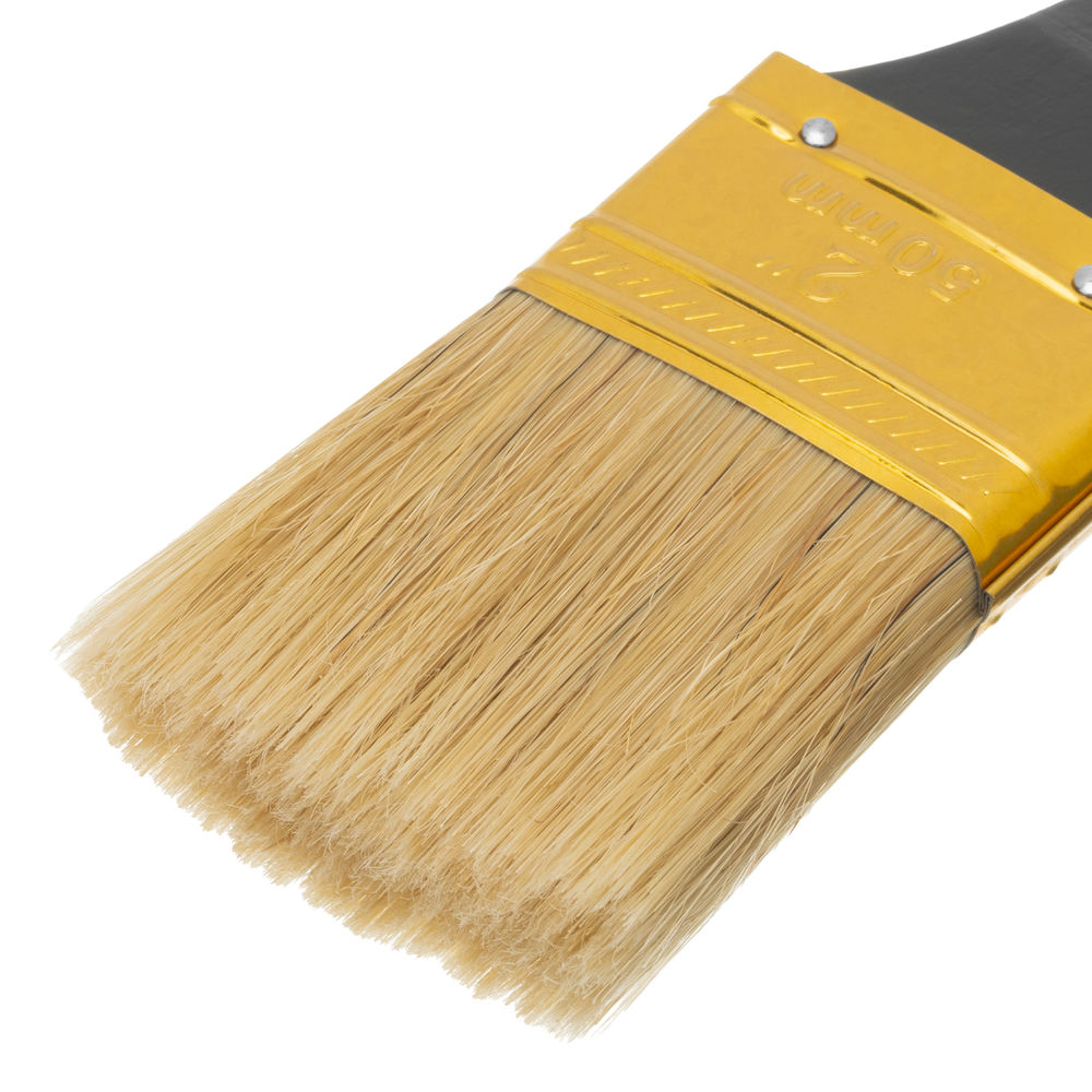 Кисть плоская Профи 2, натуральная щетина, деревянная ручка MTX (83152)