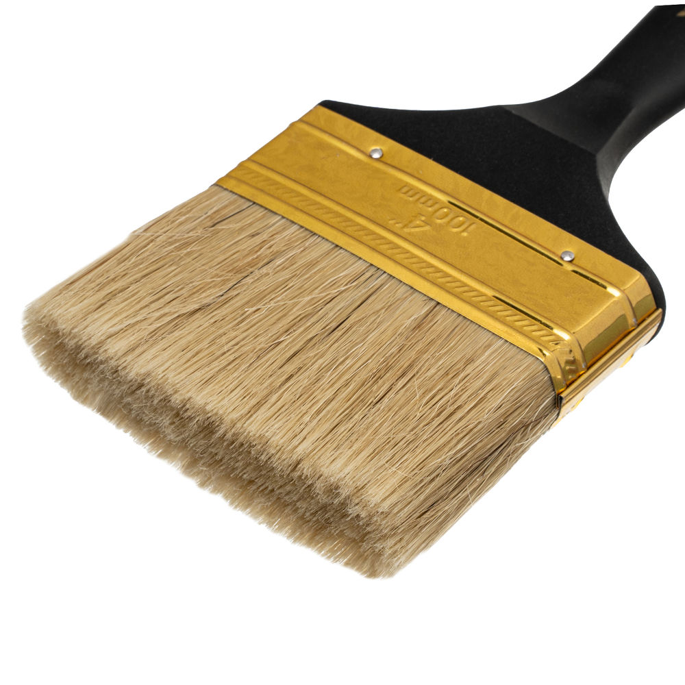 Кисть плоская Профи 4, натуральная щетина, пластмассовая ручка MTX (83165)