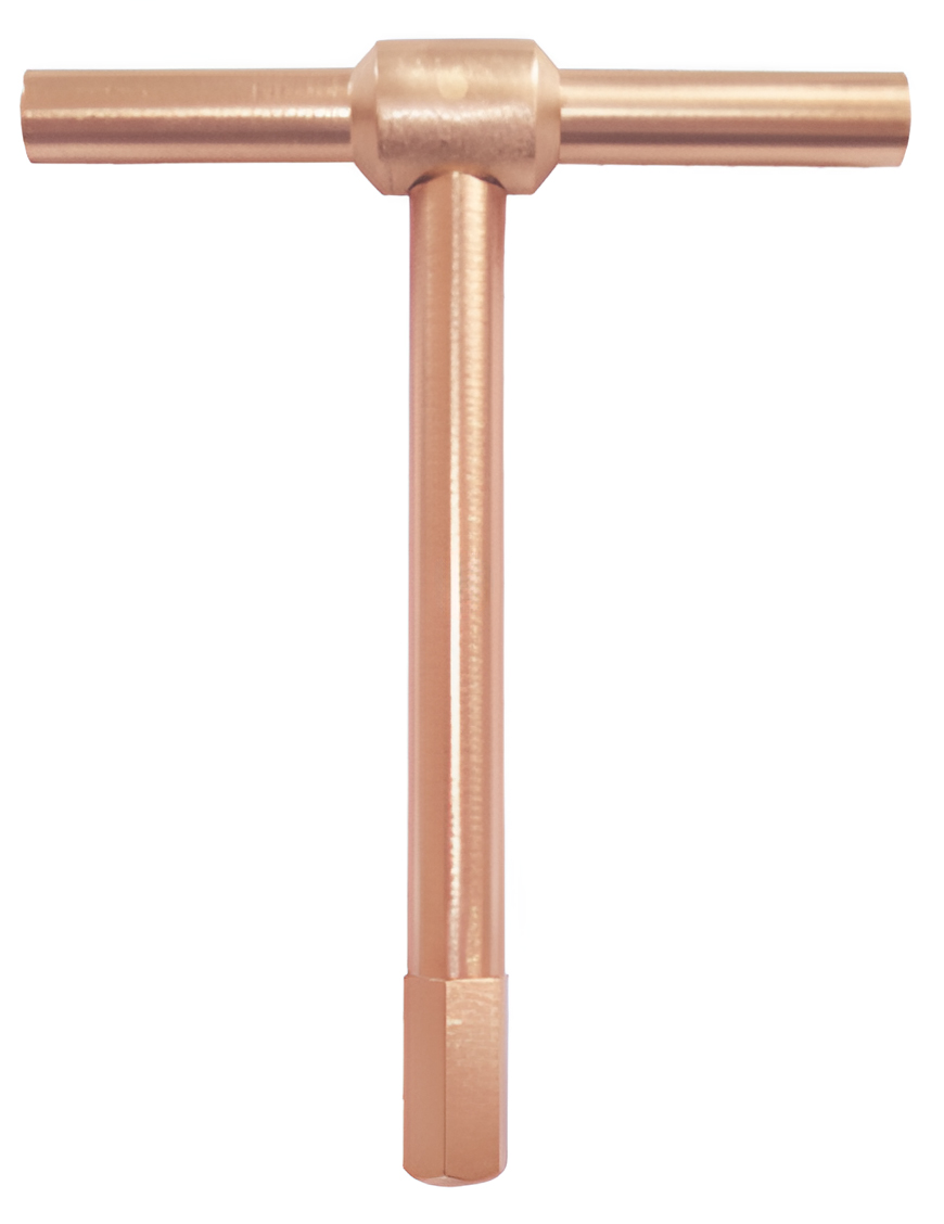 Ключ шестигранный с Т-образной рукояткой 8*90*100 искробезопасный сплав BeCu 167C-8, HORTZ