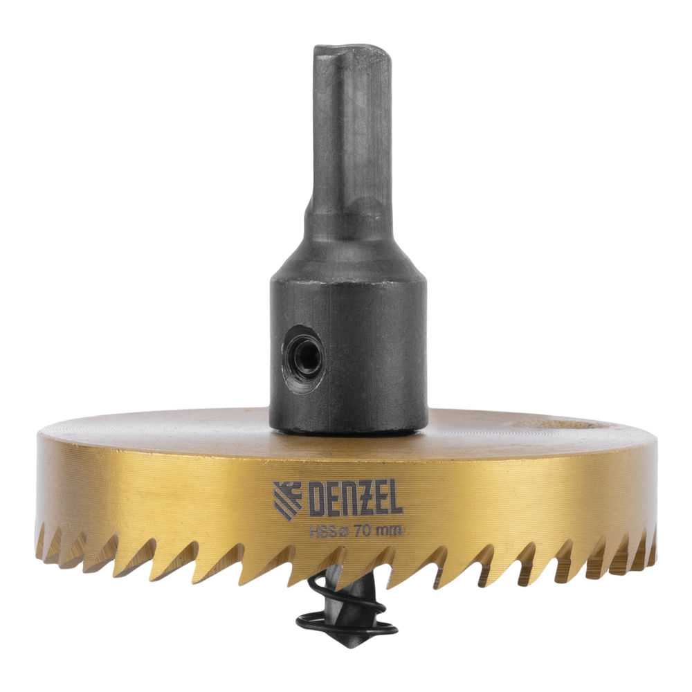 Коронка по металлу HSS, 70 мм, нитридтитановое покрытие Denzel (724123)