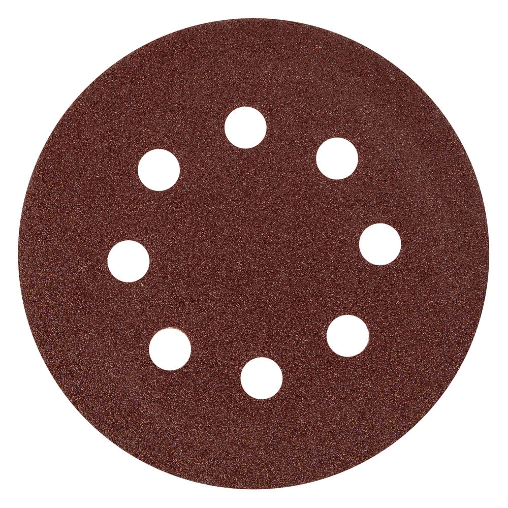Круг абразивный на ворсовой подложке под липучку, перфорированный, P 80, 125 мм, 5 шт Matrix (73804)