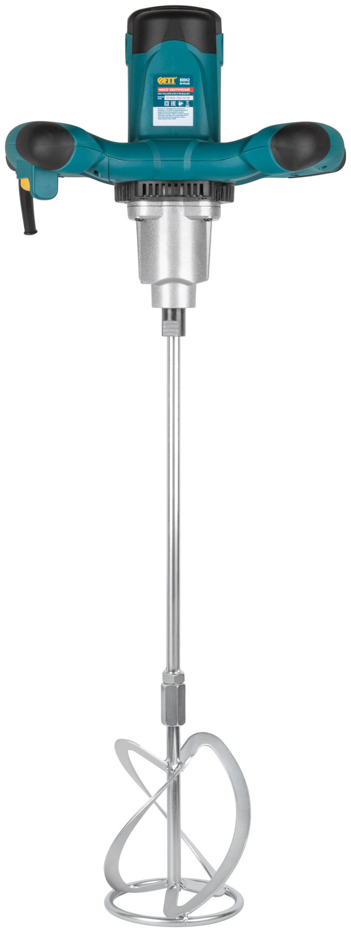 Миксер 1600 Вт; 0-580 / 0-780 об/мин; 90 Нм; 145 л; двухскоростной, металл.корпус; БС щеток; рез.накл.; коробка (80042)