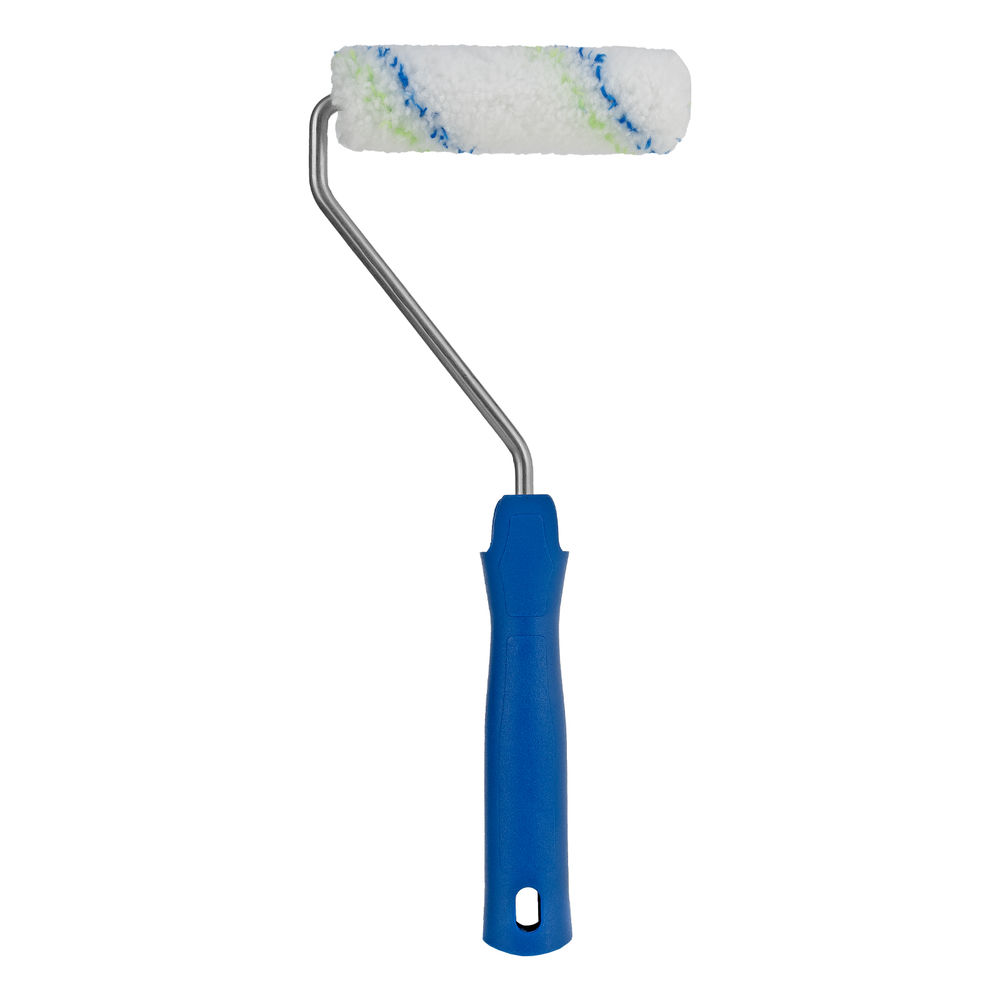 Мини-валик в сборе Водные краски, 110 мм, ворс 12 мм, D 16 мм, D ручки 6 мм, полиэстер Сибртех (80580)