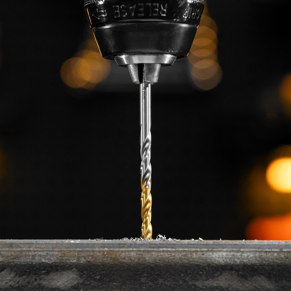 Набор сверл по металлу, 1-10 мм, Р6М5-TiN, Golden Tip, 19 шт Denzel (723003)