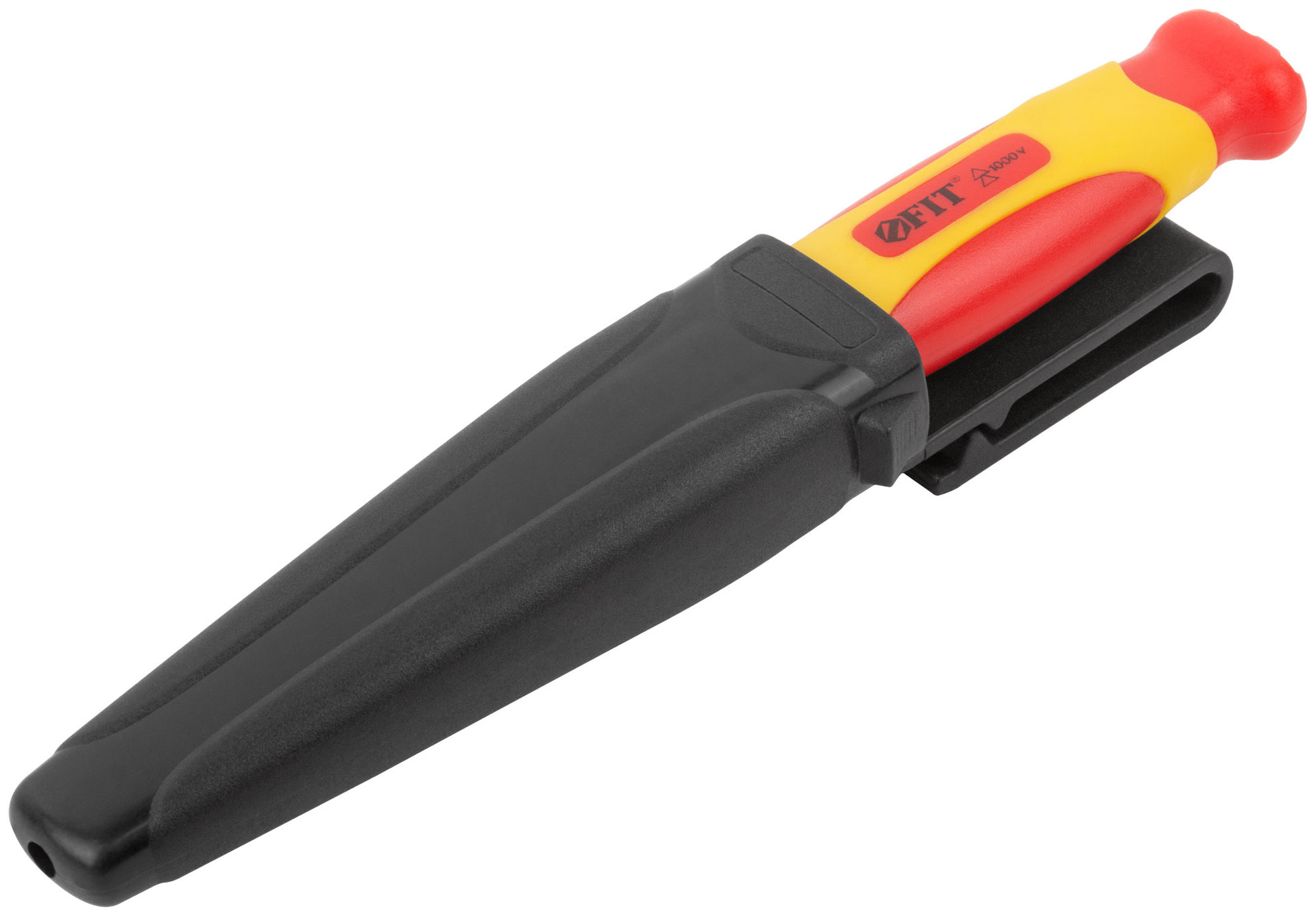 Нож изолированный 1000 В, нерж.сталь, 190 мм, лезвие 68 мм, прорезин.ручка (10607)