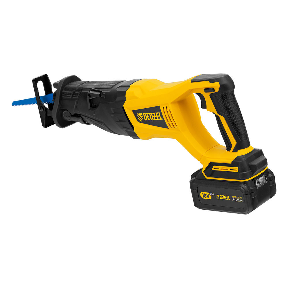 Пила сабельная аккумуляторная бесщет BRC-120, 18В Li-Ion Denzel (28460)