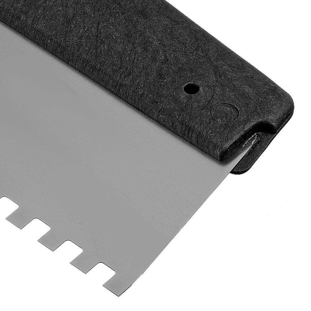 Шпатель из нержавеющей стали, 250 мм, зуб 6 х 6 мм, пластмассовая ручка Сибртех (85465)