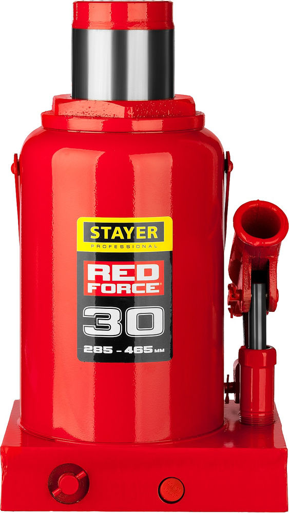 Домкрат бутылочный гидравлический 30 т, 285 - 465 мм RED FORCE Professional STAYER 43160-30