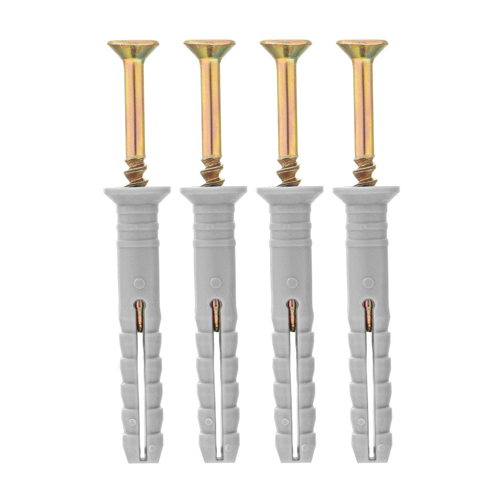 Дюбель-гвоздь полипропиленовый с потайным бортиком 6 х 40 мм, 200 шт Сибртех (42123)