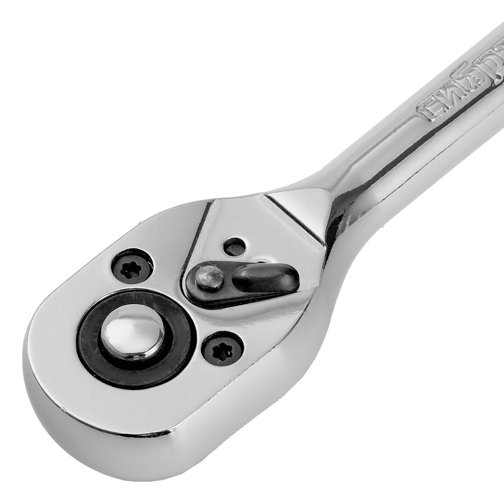 Ключ-трещотка 1/4, 45 зубьев, цельнометаллический, с быстрым сбросом, CrV, хром Сибртех