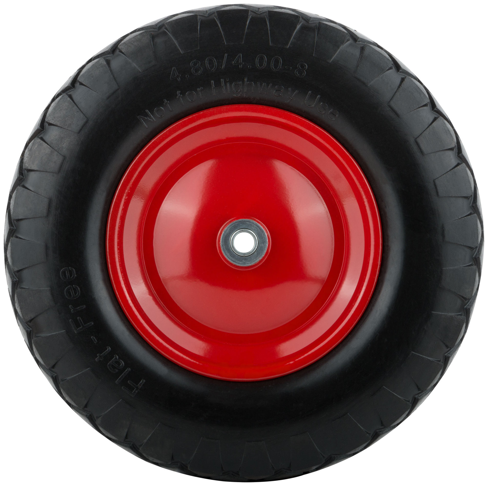 Колесо запасное полиуретановое 380х65 мм для тачек 77611; 77612; 77627 ( PU 4.00-8 ) ( посадка ширина 95 мм, диаметр 16 мм ) (77635)