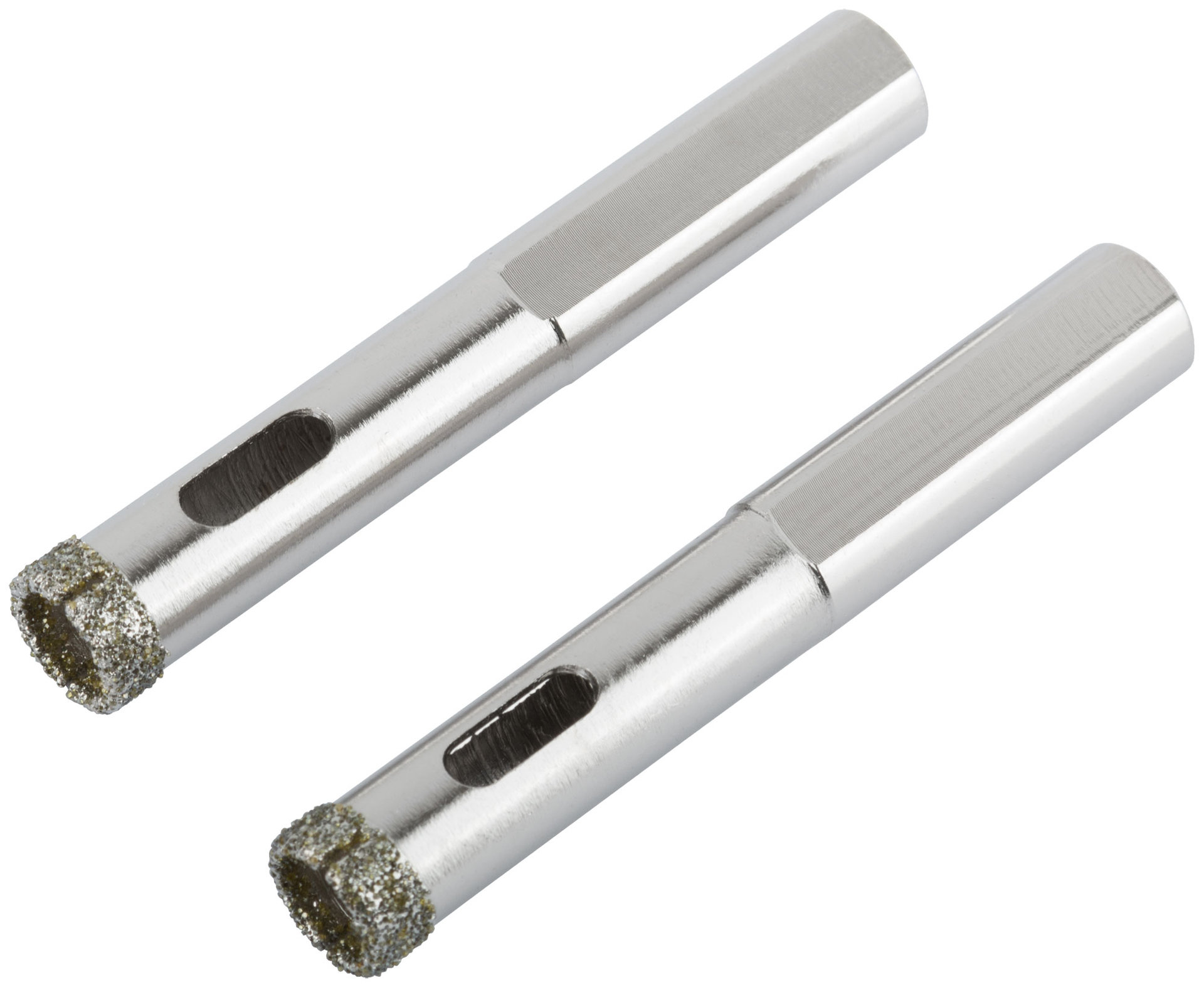 Коронки кольцевые по керамограниту, камню и кафелю алмазные, набор 2 шт., 10х65 мм (16203)