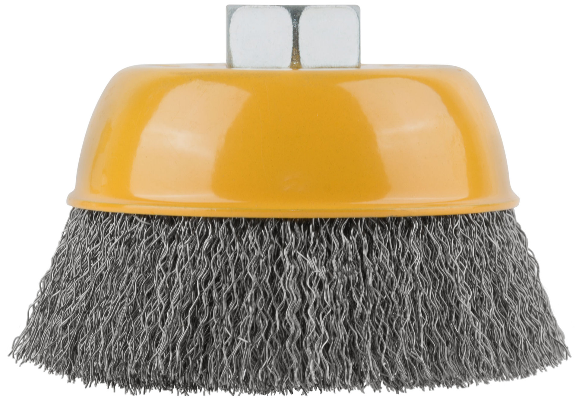 Корщетка-чашка, гайка М14, волнистая проволока, нержавеющая сталь 100 мм (38843)