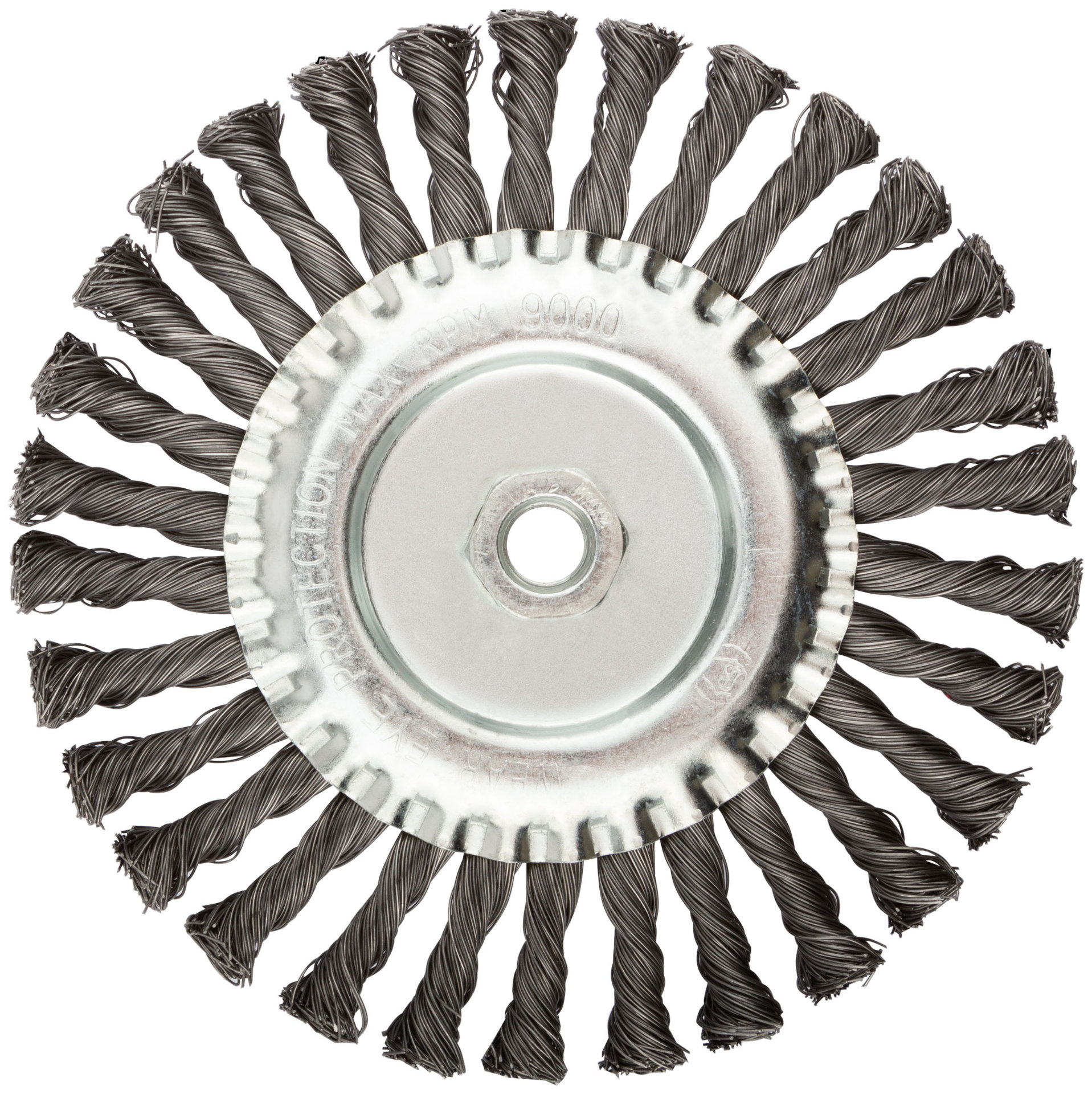 Корщетка-колесо, гайка М14, стальная витая проволока 175 мм (39125)