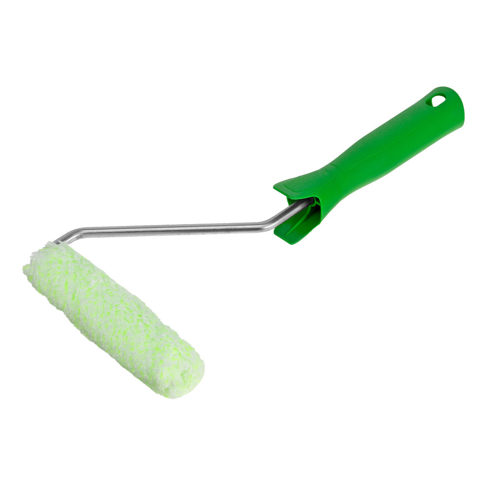 Мини-валик в сборе Работы с древесиной, 110 мм, ворс 12 мм, D 16 мм, D ручки 6 мм, микроволокно Сибртех (80596)