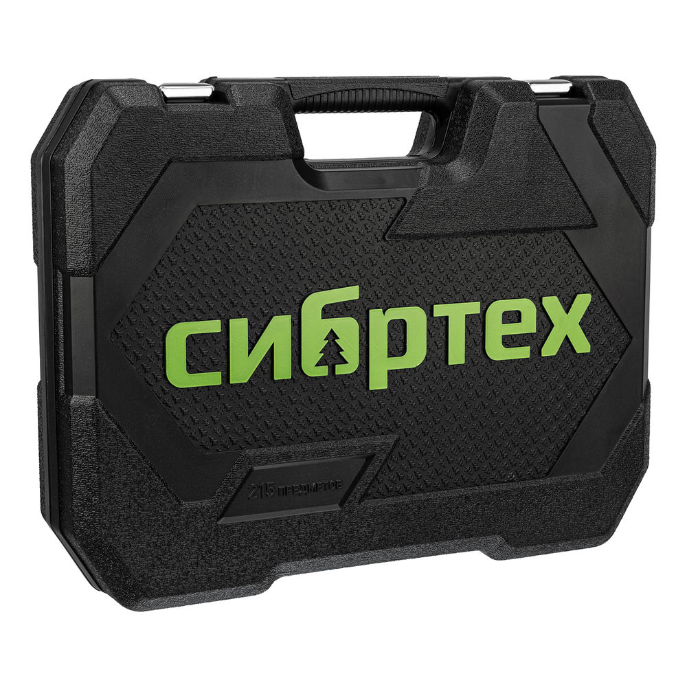 Набор инструментов, 1/2, 3/8, 1/4, пластиковый кейс 215 предм. Сибртех