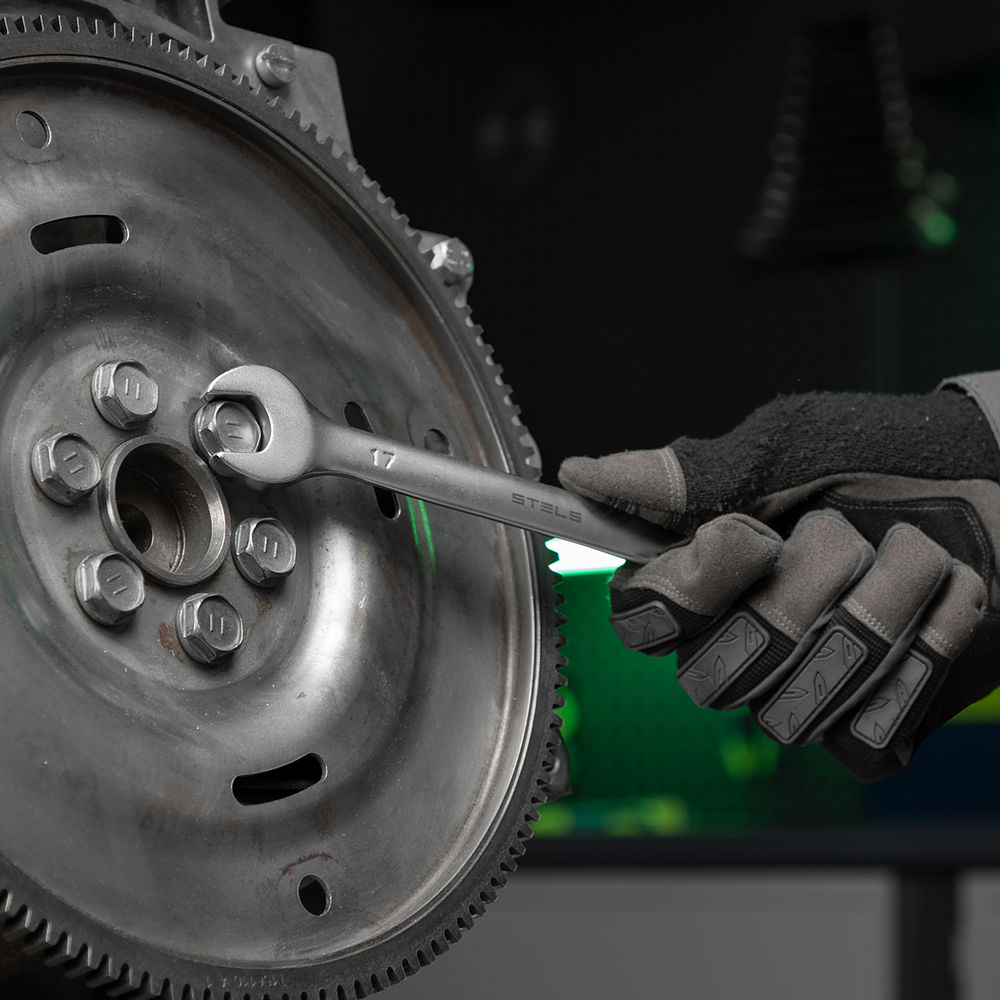 Набор ключей комбинированных 6-19 мм, 8 шт., CrV, матовый хром Stels (15443)