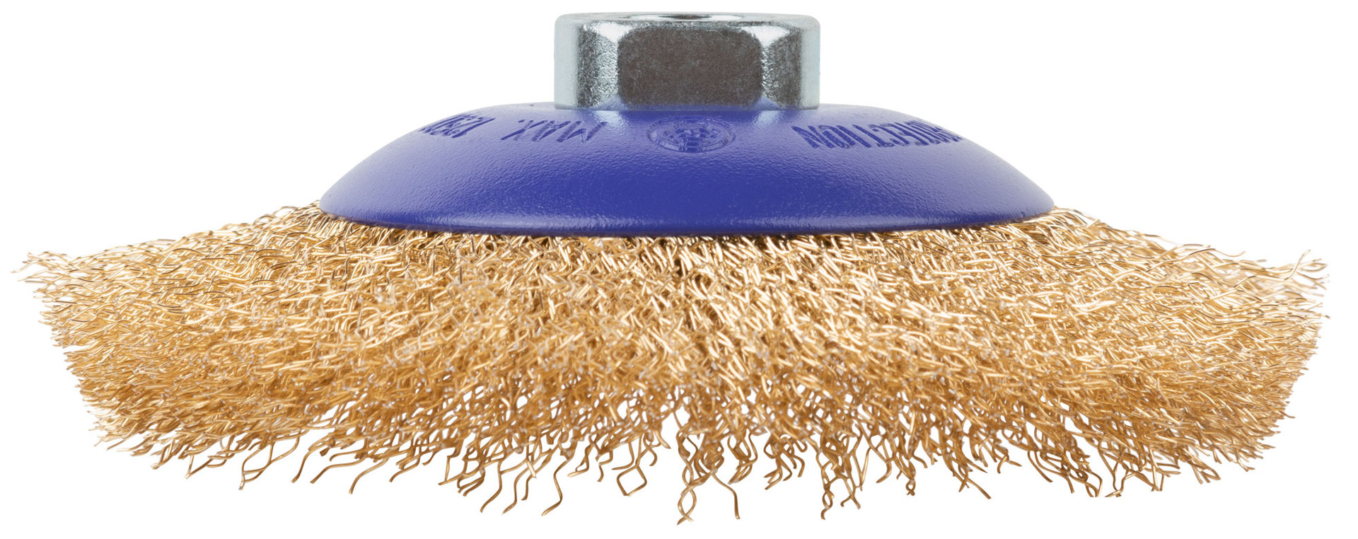 Щетка для УШМ, М14, тип Тарелка, латун. витая проволока 0,3 мм, 125 мм, блистер, CUTOP Profi (82-903)