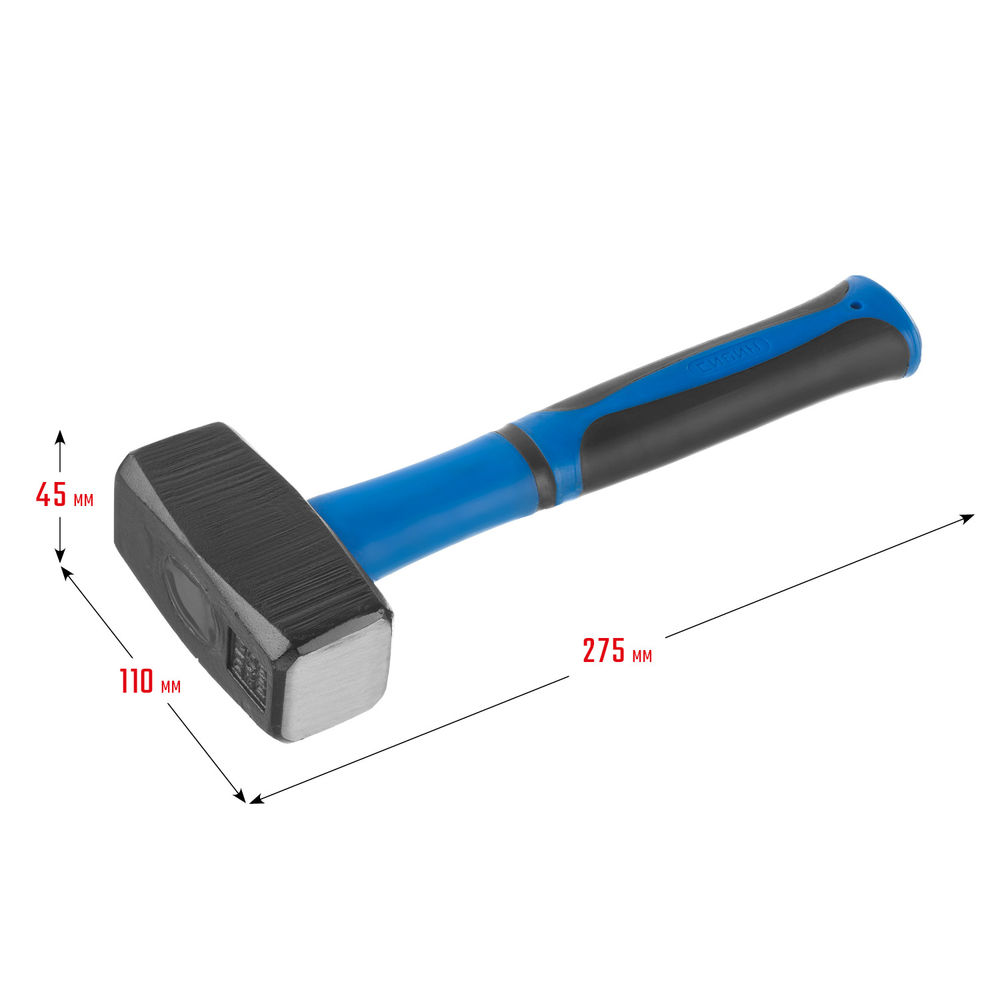 Кувалда с фиберглассовой рукояткой 1 кг СИБИН 20134-1