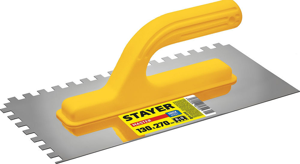 Гладилка штукатурная 130 х 270 мм, зуб 8 х 8 мм STAYER 08012-08_z01