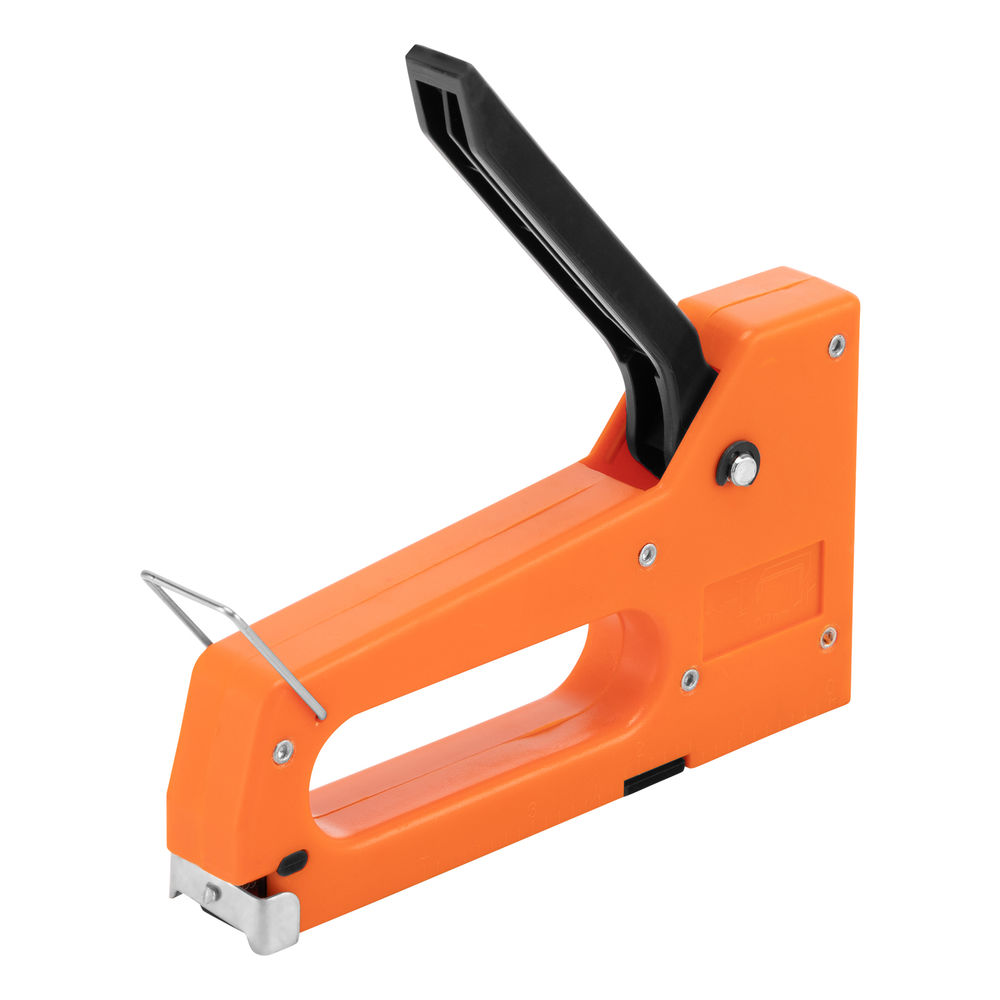 Степлер мебельный пластиковый, со скобами 100 шт, тип скобы 53, 4-8 мм Sparta (42001)