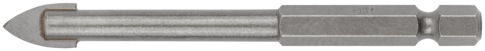 Сверло по кафелю и стеклу, шестигранный U-хвостовик под биту 8х85 мм (35465)