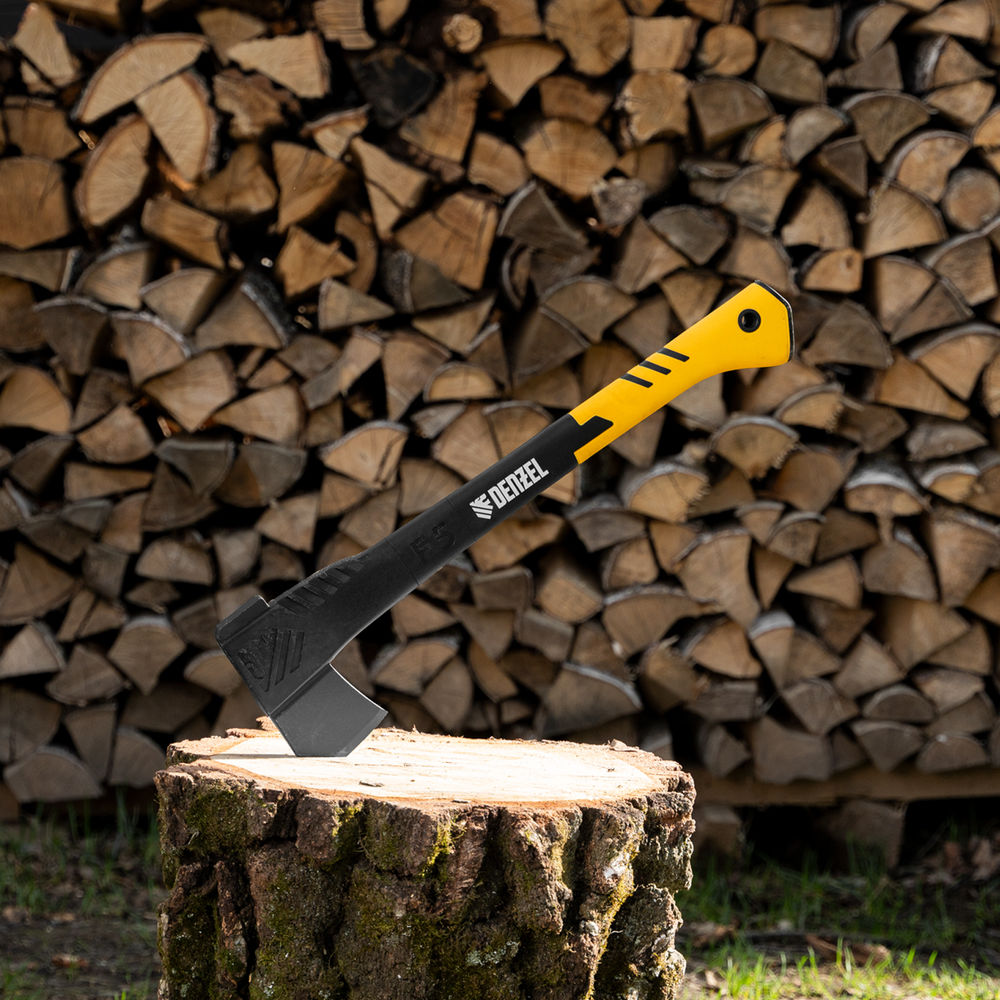 Топор-колун, F5, 1100 гр, двухкомпонентная рукоятка, 500 мм// Denzel