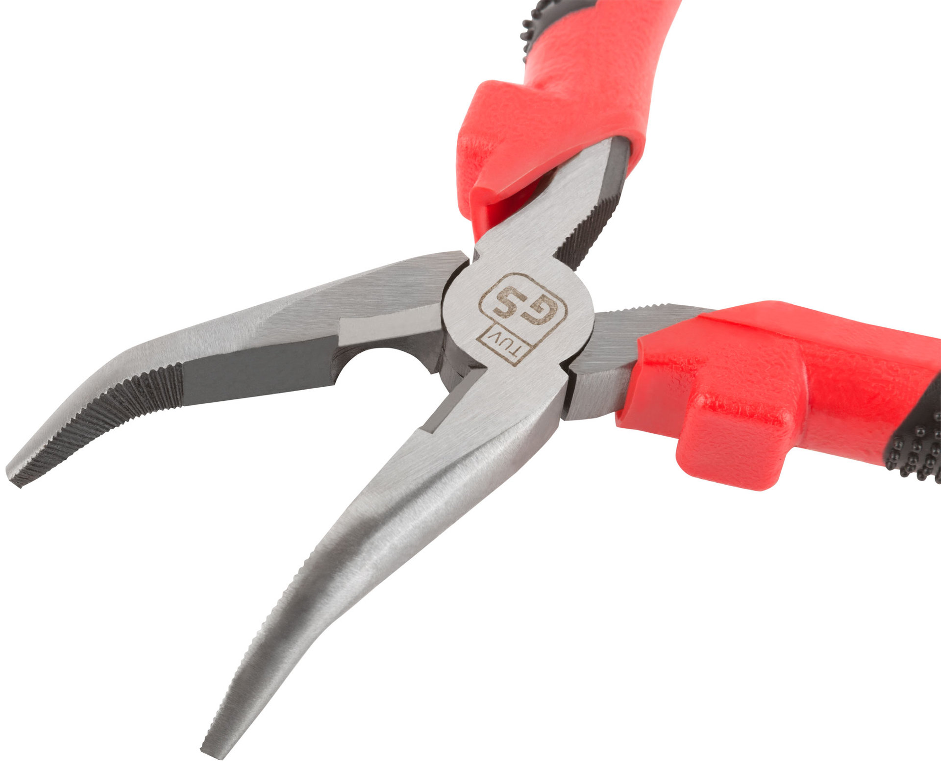 Утконосы Стандарт, красно-черные пластиковые ручки, полированная сталь 165 мм