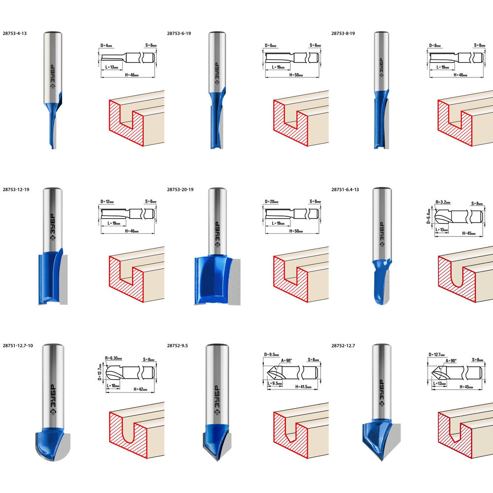 Набор профильных фрез по дереву 26 шт ЗУБР Профессионал 28796-H26