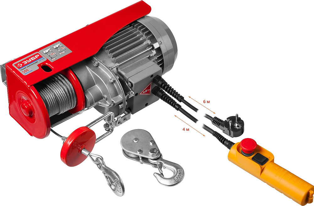 Тельфер электрический 500 / 250 кг, 1600 В ЗУБР ЗЭТ-500