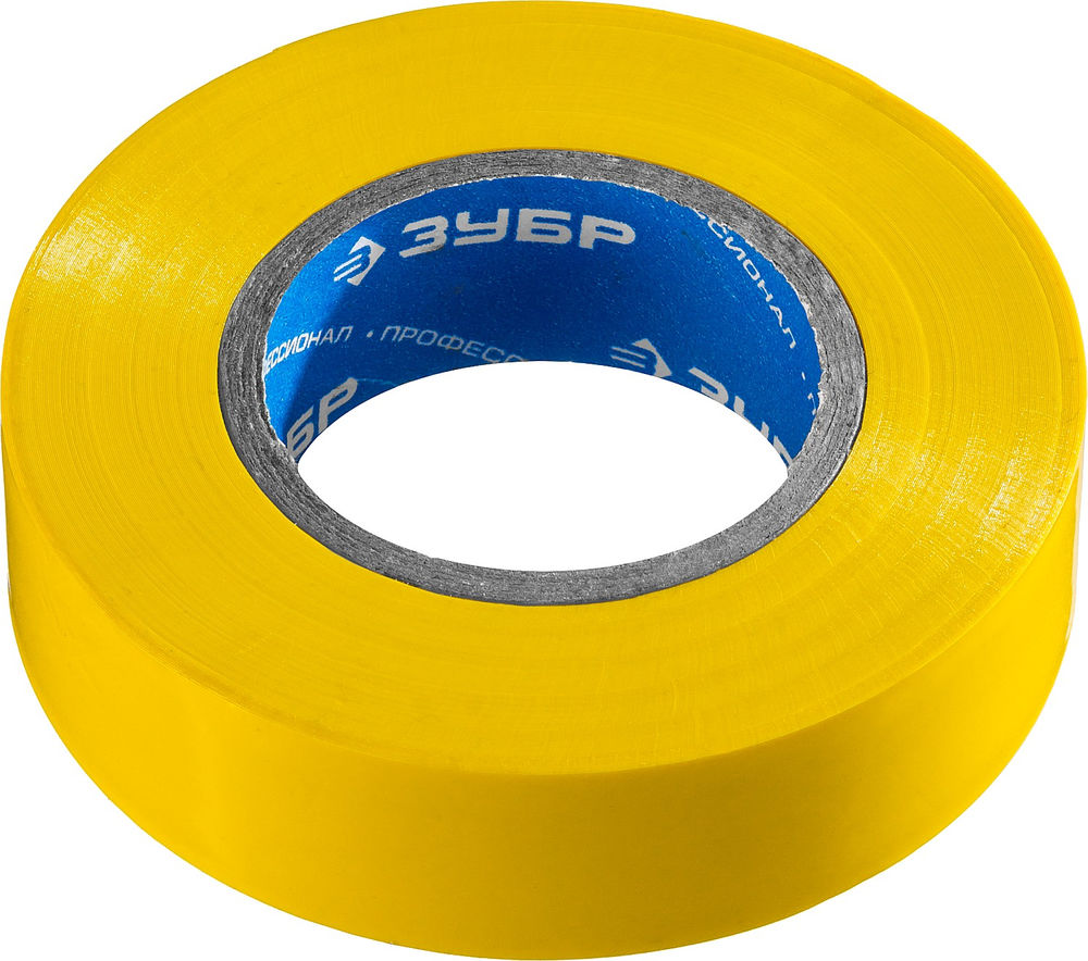 Изолента ПВХ ЭЛЕКТРИК-20 19 мм x 20 м, 6000 В, желтая, не поддерживает горение ЗУБР Профессионал 1234-5_z02