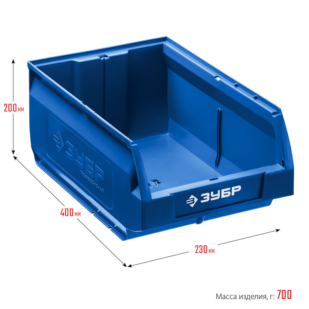 Складской лоток 18 л 400 х 230 х 200 мм Профессионал ЗУБР ЛСК-18 38061-18