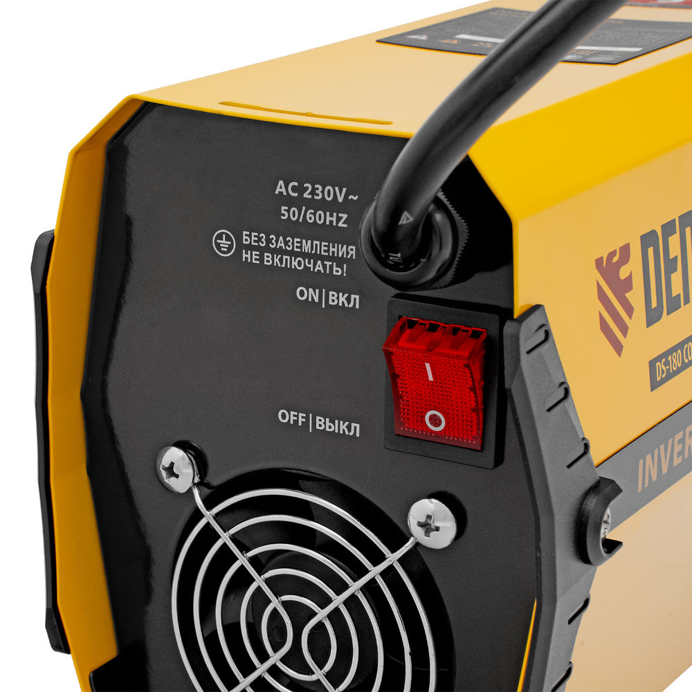 Аппарат инверторный дуговой сварки DS-180 Compact, 180 А, ПВ 70%, диаметр электрода 1.6-4 мм Denzel (94372)