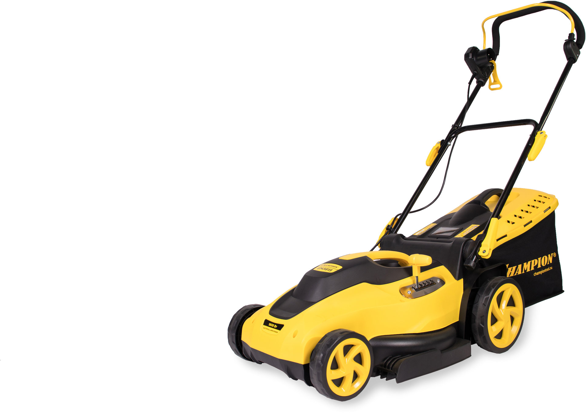 Газонокосилка эл. CHAMPION EM3815 (1,6 кВт пласт+ткань травосб. 45л шир.380мм выс.20-70мм, 11,5кг) (EM3815)