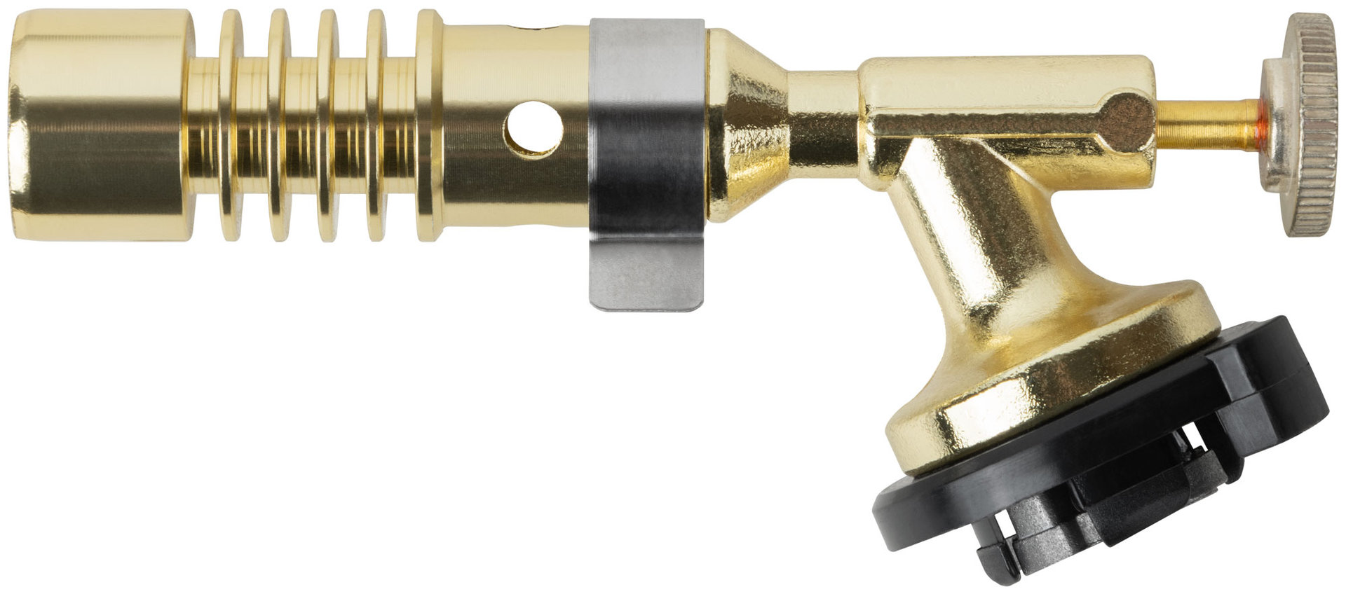 Горелка газовая на цанговый баллон, мет.корпус, ручн.поджиг, латунный клапан, сопло 20 мм (67652М)